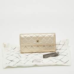 Chanel Gold Quilted Leather Classic Long Wallet