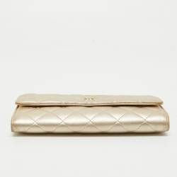 Chanel Gold Quilted Leather Classic Long Wallet