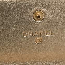 Chanel Gold Quilted Leather Classic Long Wallet