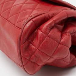 Chanel Red Quilted Caviar Leather Timeless Accordion Flap Bag