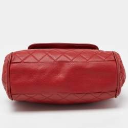 Chanel Red Quilted Caviar Leather Timeless Accordion Flap Bag