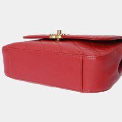 Chanel Red Leather Coco Top Handle Bag