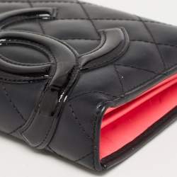 Chanel Black Quilted Leather Cambon Ligne Long Wallet