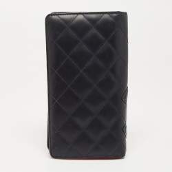Chanel Black Quilted Leather Cambon Ligne Long Wallet
