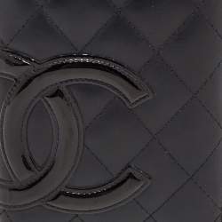 Chanel Black Quilted Leather Cambon Ligne Long Wallet