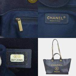 Chanel Blue Leather Large Deauville Totes