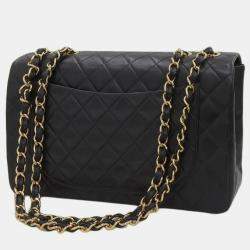 Pre Owned Chanel Black Jumbo XL Classic Single Flap Bag