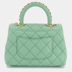 Chanel Green Cavair Leather Mini Coco Handle Top Handle Bag