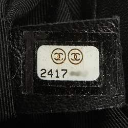 Chanel Black/Holographic Chevron Leather Medium Boy Flap Bag