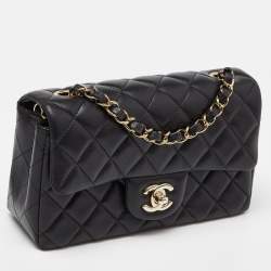Chanel Black Quilted Leather New Mini Classic Single Flap Bag