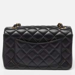 Chanel Black Quilted Leather New Mini Classic Single Flap Bag