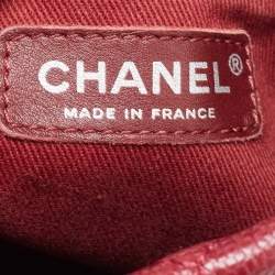 Pre Owned Chanel Dark Red Quilted Caviar Leather CC Timeless Tote