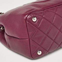 Pre Owned Chanel Dark Red Quilted Caviar Leather CC Timeless Tote