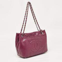 Pre Owned Chanel Dark Red Quilted Caviar Leather CC Timeless Tote