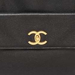 Pre Owned Chanel Black Caviar Leather Classic Pocket Shoulder Bag