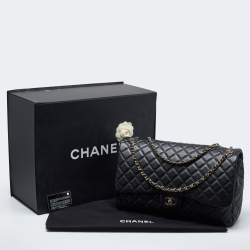 Pre Owned Chanel Black Quilted Lambskin Leather Small XXL Travel Flap Shoulder Bag