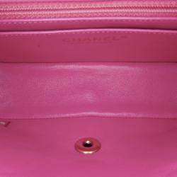 Chanel Pink Mini Chevron Classic Lambskin Flap
