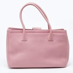 Pre Owned Chanel Pink Leather Executive Cerf Tote
