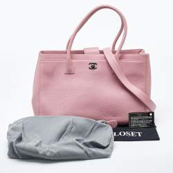 Pre Owned Chanel Pink Leather Executive Cerf Tote