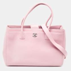 Pre Owned Chanel Pink Leather Executive Cerf Tote
