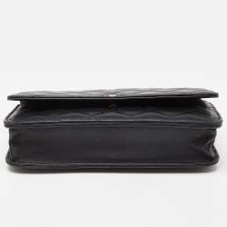 Chanel Black Quilted Leather Classic Wallet on Chain