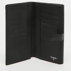 Chanel Black Quilted Caviar Leather CC Flap Continental Wallet
