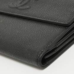 Chanel Black Quilted Caviar Leather CC Flap Continental Wallet
