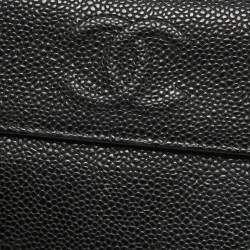 Chanel Black Quilted Caviar Leather CC Flap Continental Wallet
