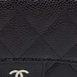 Chanel Black Quilted Caviar Leather Classic Flap Wallet