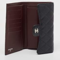 Chanel Black Quilted Caviar Leather Classic Flap Wallet