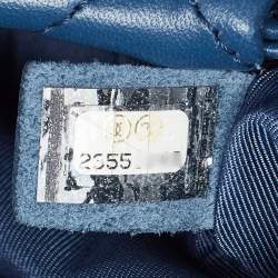 Pre Owned Chanel Blue Quilted Lambskin Leather Fold Up Again Clutch