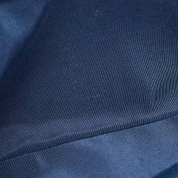 Pre Owned Chanel Blue Quilted Lambskin Leather Fold Up Again Clutch