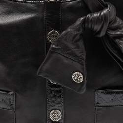 Pre Owned Chanel Black Leather Large Girl Chanel Bag