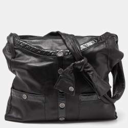 Pre Owned Chanel Black Leather Large Girl Chanel Bag