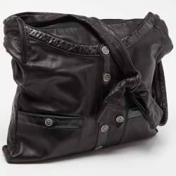 Pre Owned Chanel Black Leather Large Girl Chanel Bag