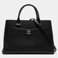 Pre Owned Chanel Black Leather Medium Neo Executive Shopping Tote