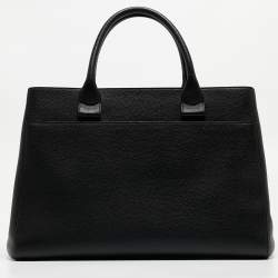 Pre Owned Chanel Black Leather Medium Neo Executive Shopping Tote