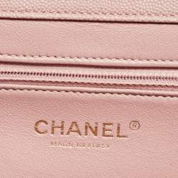 Pre Owned Chanel Pink Quilted Caviar Leather Large Business Affinity Flap Bag 