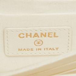 Chanel White Quilted Leather Trendy CC Wallet On Chain