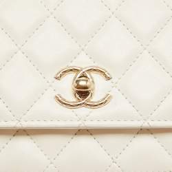 Chanel White Quilted Leather Trendy CC Wallet On Chain