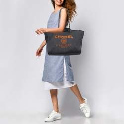 Chanel Blue Denim and Leather Medium Deauville Shopper Tote