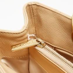 Pre Owned Chanel Beige Quilted Caviar Leather Grand Shopper Tote