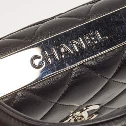 Pre Owned Chanel Black Quilted Leather Small Trendy CC Flap Top Handle Bag