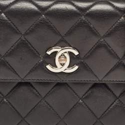Pre Owned Chanel Black Quilted Leather Small Trendy CC Flap Top Handle Bag