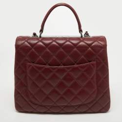 Chanel Dark Red Quilted Leather Large Trendy CC Top Handle Bag