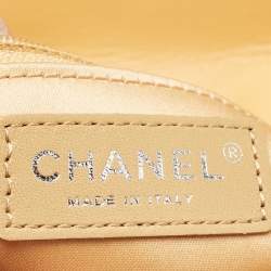 Pre Owned Chanel Yellow Quilted Leather Large Pagode Piping Flap Bag