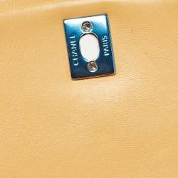 Pre Owned Chanel Yellow Quilted Leather Large Pagode Piping Flap Bag