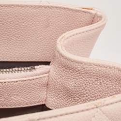 Pre Owned Chanel Pink Quilted Caviar Leather Grand Shopping Tote