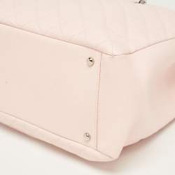 Pre Owned Chanel Pink Quilted Caviar Leather Grand Shopping Tote
