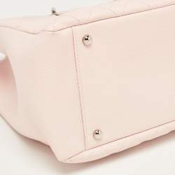 Pre Owned Chanel Pink Quilted Caviar Leather Grand Shopping Tote